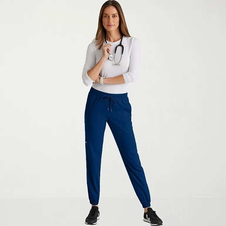 Grey's Anatomy™ by Barco Spandex Stretch Direct Grsp632 Dash 5-Pocket Mid-Rise Jogger Womens Plus Tall Stretch Fabric Moisture Wicking Wrinkle Resistant Scrub Pant
