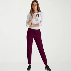 Grey's Anatomy™ by Barco Spandex Stretch Direct Grsp632 Dash 5-Pocket Mid-Rise Jogger Womens Plus Tall Stretch Fabric Moisture Wicking Wrinkle Resistant Scrub Pant