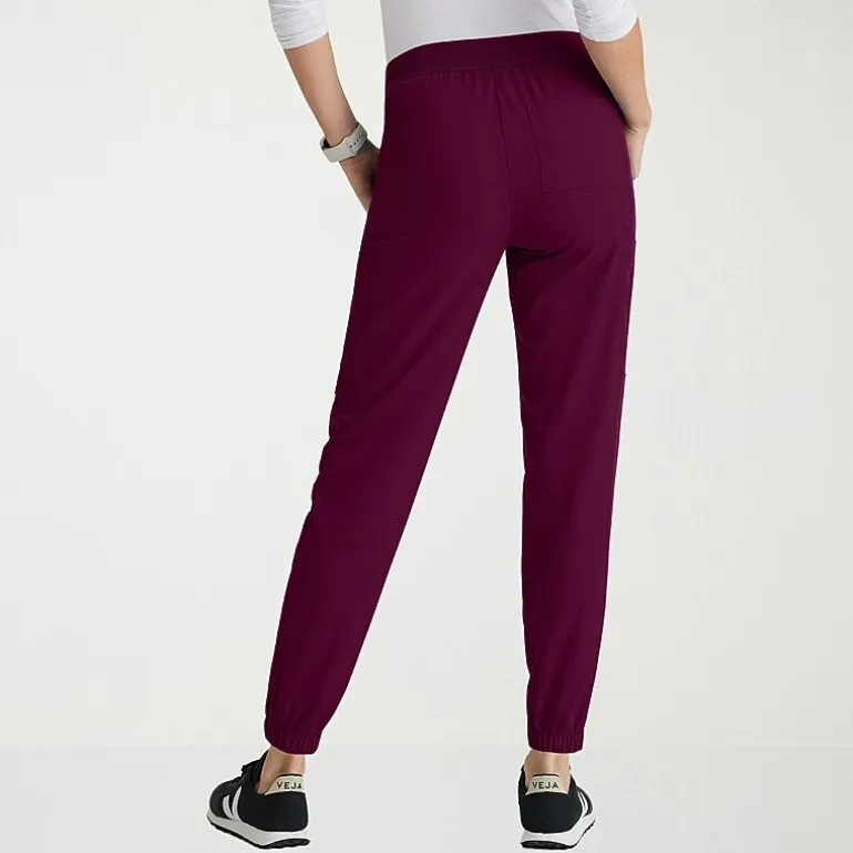 Grey's Anatomy™ by Barco Spandex Stretch Direct Grsp632 Dash 5-Pocket Mid-Rise Jogger Womens Plus Tall Stretch Fabric Moisture Wicking Wrinkle Resistant Scrub Pant