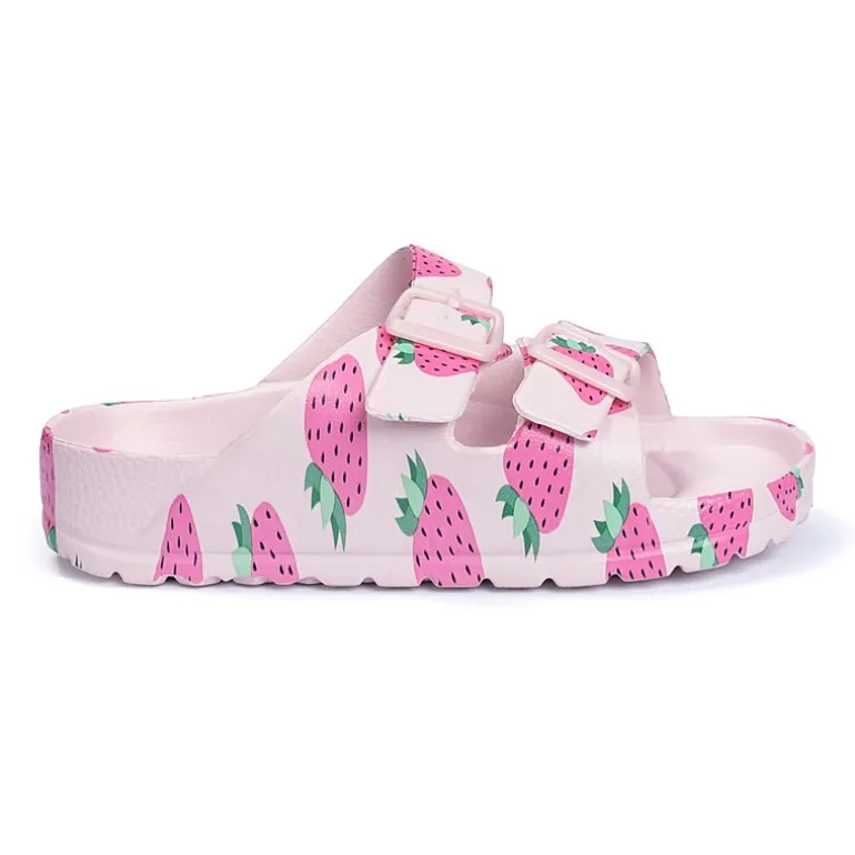 Ground Up Little & Big Kid Girls Strawberry Slide Sandals