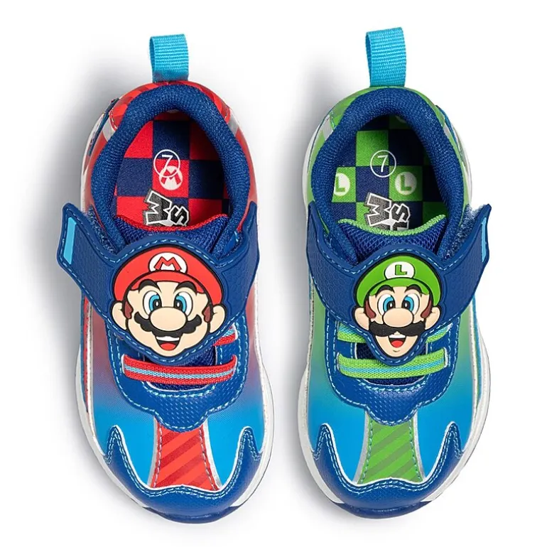 Ground Up Mario And Luigi Lighted Toddler Boys Nintendo Sneakers