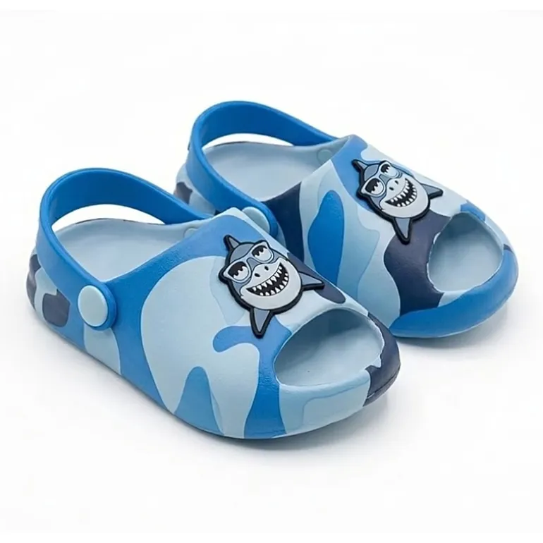 Ground Up Shark Camo Toddler Boys Round Clogs