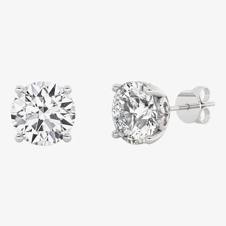 Grown Gorgeous (F, Vs2) 3 3/8 Ct. T.W. Lab-Grown Diamond 14K White Gold or Platinum 7.8mm Round Stud Earrings