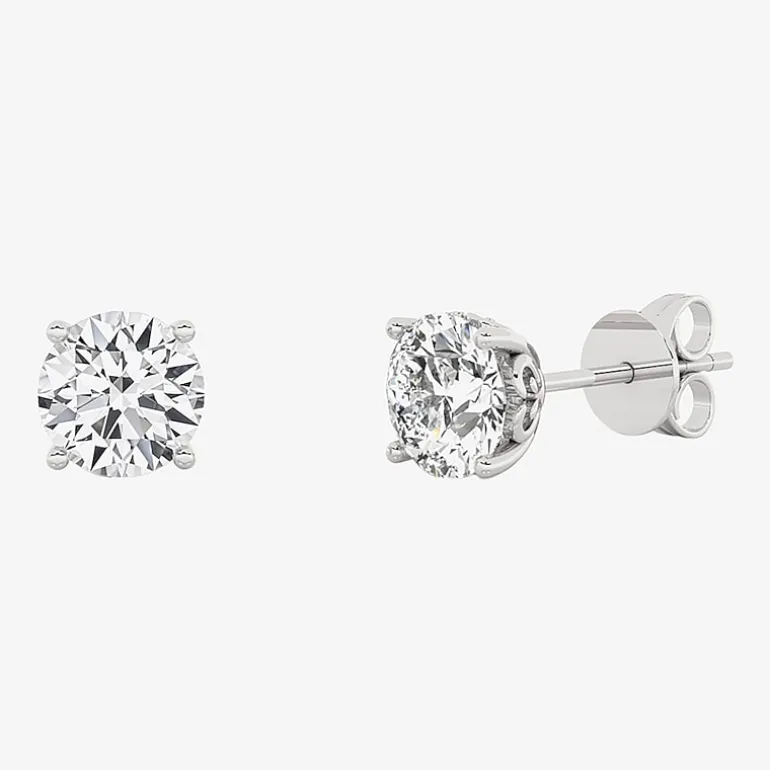 Grown Gorgeous (F, Vs2) 1 1/10 CT. T.W. Lab-Grown Diamond 14K Gold or Platinum 6.1mm Round Stud Earrings
