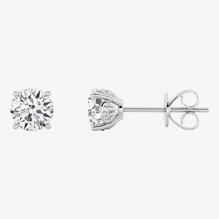 Grown Gorgeous (F, Vs2) 1 1/10 CT. T.W. Lab-Grown Diamond 14K Gold or Platinum 6.1mm Round Stud Earrings