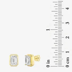 Grown Gorgeous (F,Vs2) 2 1/4 CT. T.W. Lab-Grown Diamond 14K Gold 8.8mm Emerald-cut Stud Earrings