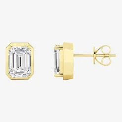 Grown Gorgeous (F,Vs2) 2 1/4 CT. T.W. Lab-Grown Diamond 14K Gold 8.8mm Emerald-cut Stud Earrings