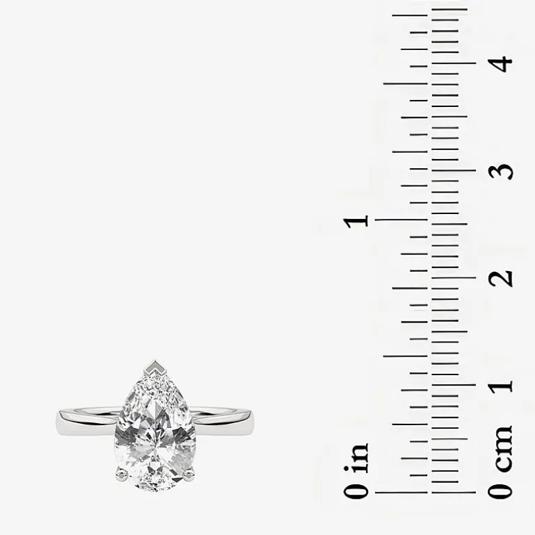 Grown Gorgeous (F, Vs2) Womens 2 1/4 CT. Lab Grown White Diamond 14K Gold Pear Solitaire Engagement Ring