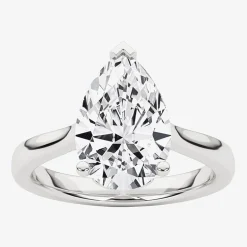 Grown Gorgeous (F, Vs2) Womens 2 1/4 CT. Lab Grown White Diamond 14K Gold Pear Solitaire Engagement Ring