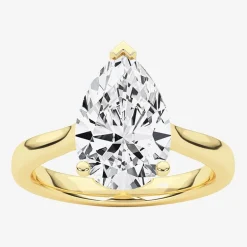 Grown Gorgeous (F, Vs2) Womens 2 1/4 CT. Lab Grown White Diamond 14K Gold Pear Solitaire Engagement Ring