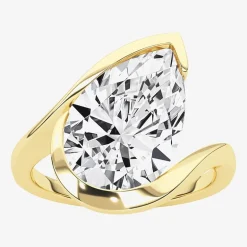 Grown Gorgeous (F / Vs2) Womens 3 3/8 Ct. Lab Grown White Diamond 14K Gold Pear Solitaire Engagement Ring
