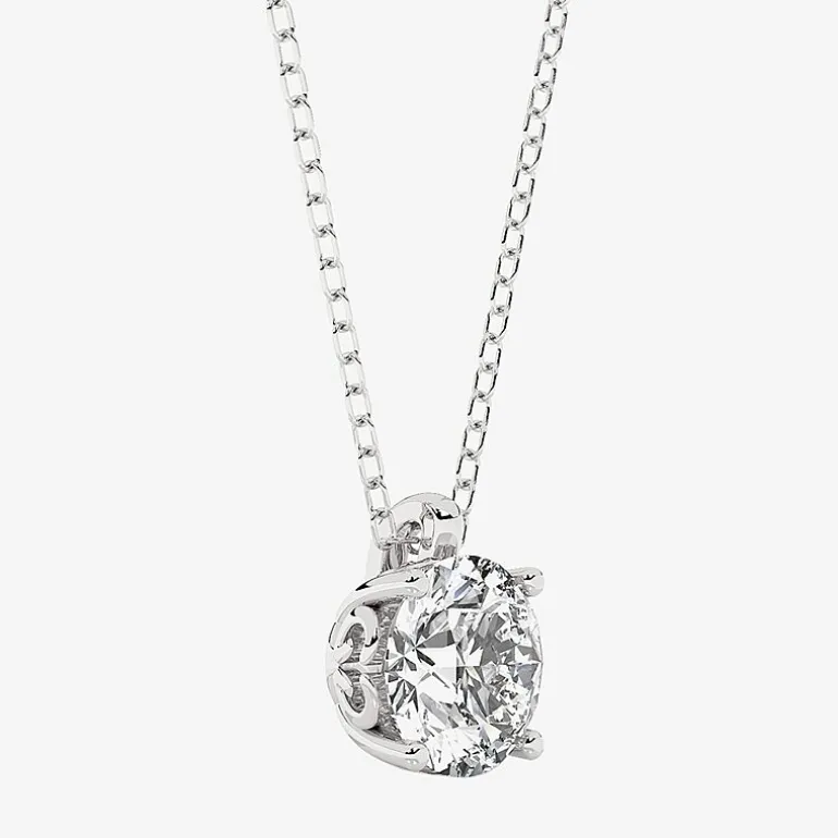 Grown Gorgeous (F, Vs2) Womens 1 1/8 CT. T.W. Lab-Grown Diamond 14K Gold or Platinum Round 18 Inch Pendant Necklace
