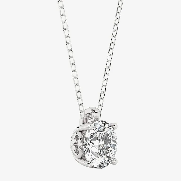 Grown Gorgeous (F, Vs2) Womens 1 1/8 CT. T.W. Lab-Grown Diamond 14K Gold or Platinum Round 18 Inch Pendant Necklace