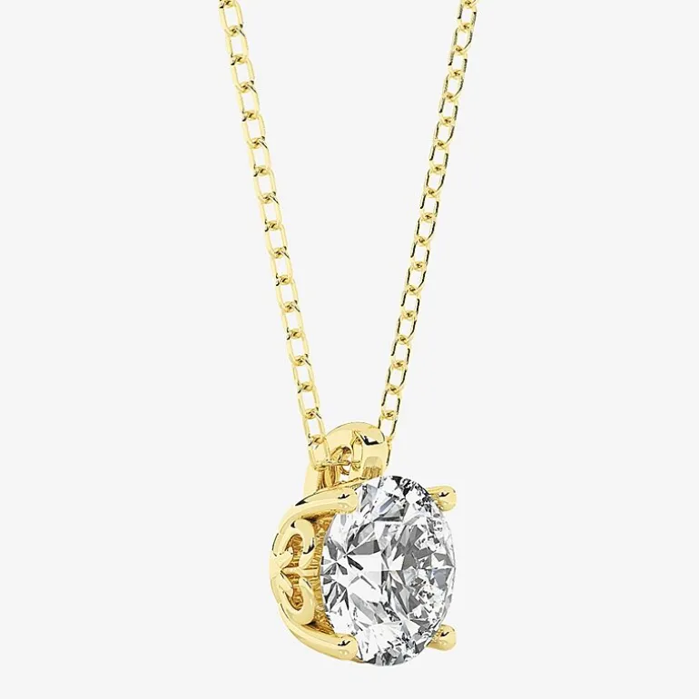 Grown Gorgeous (F, Vs2) Womens 1 1/8 CT. T.W. Lab-Grown Diamond 14K Gold or Platinum Round 18 Inch Pendant Necklace