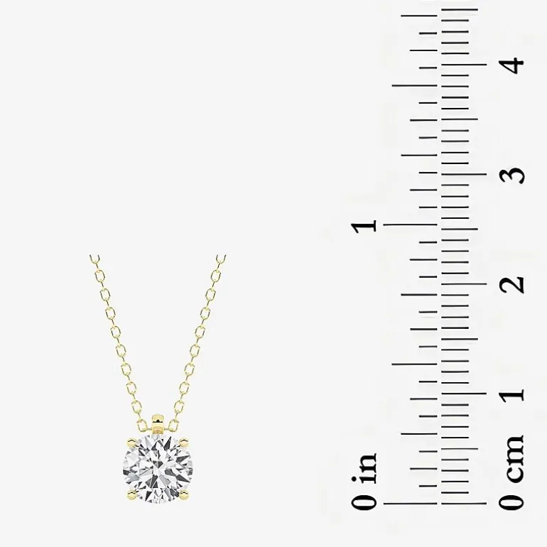 Grown Gorgeous (F, Vs2) Womens 1 1/8 CT. T.W. Lab-Grown Diamond 14K Gold or Platinum Round 18 Inch Pendant Necklace