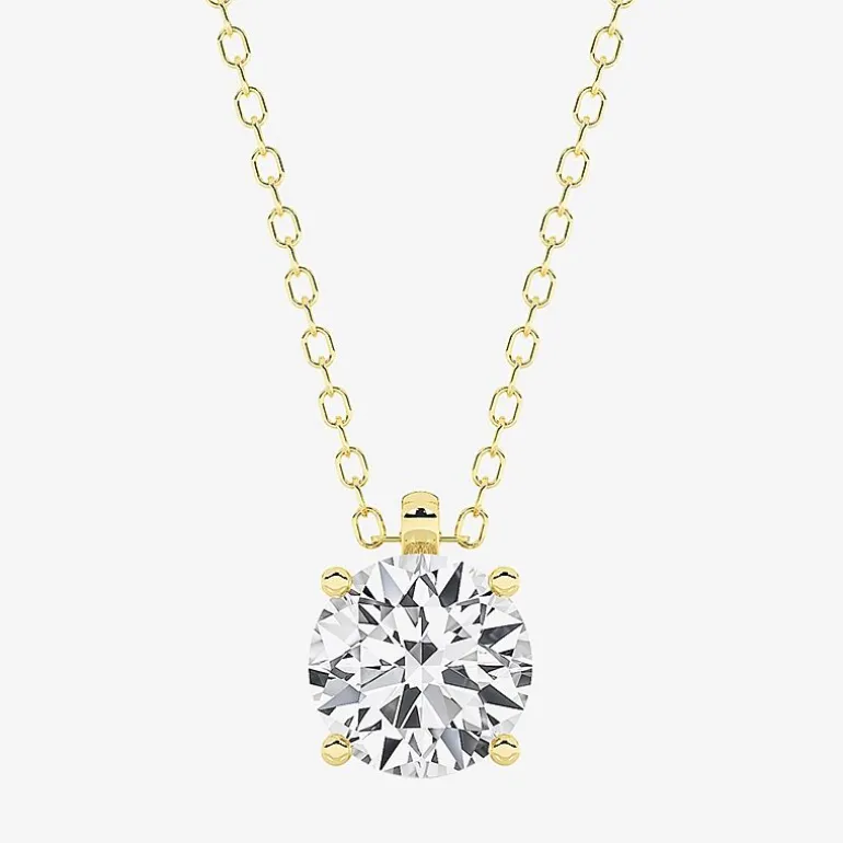 Grown Gorgeous (F, Vs2) Womens 1 1/8 CT. T.W. Lab-Grown Diamond 14K Gold or Platinum Round 18 Inch Pendant Necklace
