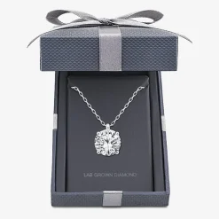 Grown Gorgeous (F, Vs2) Womens 2 1/4 CT. T.W. Lab-Grown Diamond 14K Gold or Platinum Round 18 Inch Pendant Necklace