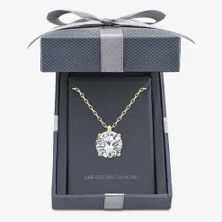 Grown Gorgeous (F, Vs2) Womens 2 1/4 CT. T.W. Lab-Grown Diamond 14K Gold or Platinum Round 18 Inch Pendant Necklace