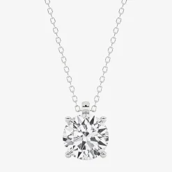 Grown Gorgeous (F, Vs2) Womens 2 1/4 CT. T.W. Lab-Grown Diamond 14K Gold or Platinum Round 18 Inch Pendant Necklace