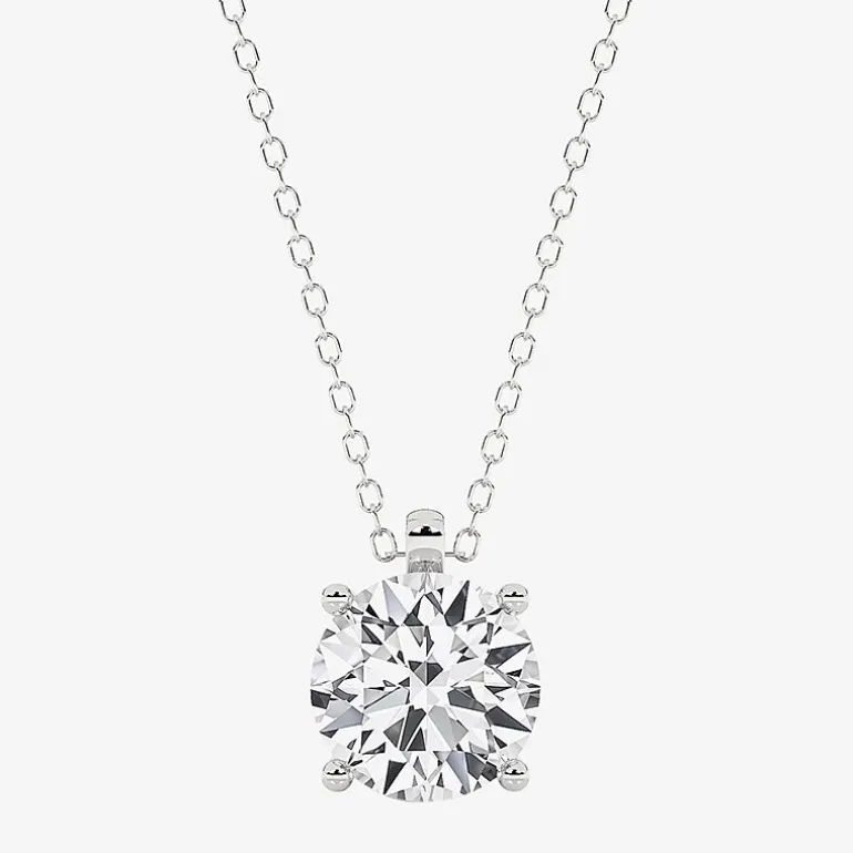 Grown Gorgeous (F, Vs2) Womens 2 1/4 CT. T.W. Lab-Grown Diamond 14K Gold or Platinum Round 18 Inch Pendant Necklace