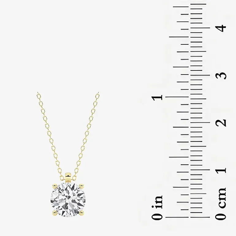 Grown Gorgeous (F, Vs2) Womens 2 1/4 CT. T.W. Lab-Grown Diamond 14K Gold or Platinum Round 18 Inch Pendant Necklace