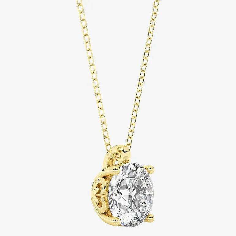 Grown Gorgeous (F, Vs2) Womens 2 1/4 CT. T.W. Lab-Grown Diamond 14K Gold or Platinum Round 18 Inch Pendant Necklace