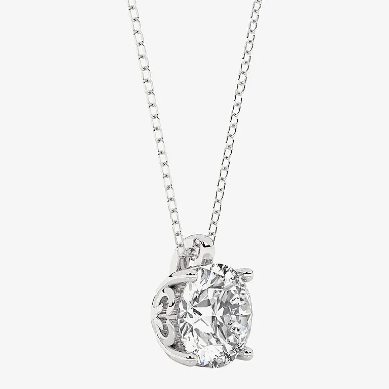 Grown Gorgeous (F, Vs2) Womens 2 1/4 CT. T.W. Lab-Grown Diamond 14K Gold or Platinum Round 18 Inch Pendant Necklace
