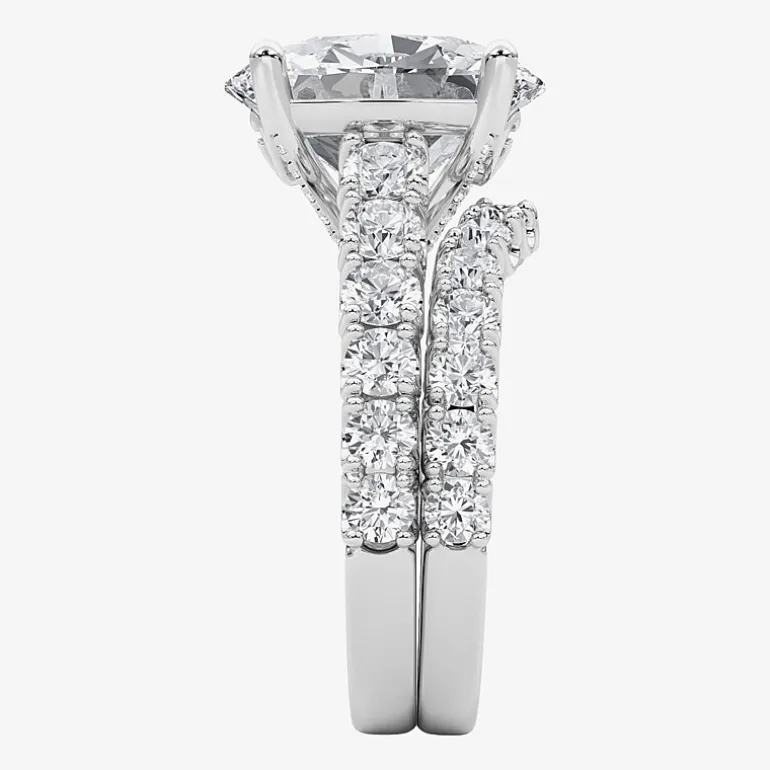 Grown Gorgeous (F / Vs2) Womens 5 1/3 Ct. T.W. Lab Grown White Diamond 14K Gold Oval Side Stone Bridal Set