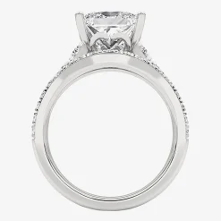 Grown Gorgeous (F, Vs2) Womens 3 5/8 Ct. T.W. Lab Grown White Diamond 14K Gold or Platinum Princess-cut Side Stone Bridal Set