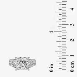 Grown Gorgeous (F, Vs2) Womens 3 5/8 Ct. T.W. Lab Grown White Diamond 14K Gold or Platinum Princess-cut Side Stone Bridal Set