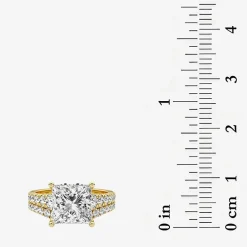 Grown Gorgeous (F, Vs2) Womens 3 5/8 Ct. T.W. Lab Grown White Diamond 14K Gold or Platinum Princess-cut Side Stone Bridal Set