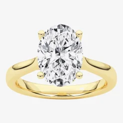 Grown Gorgeous (F, Vs2) Womens 2 1/4 CT. T.W. Lab Grown White Diamond 14K Gold or Platinum Oval Solitaire Engagement Ring