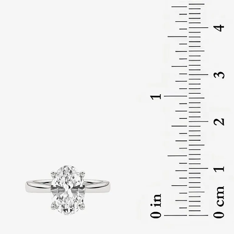 Grown Gorgeous (F, Vs2) Womens 2 1/4 CT. T.W. Lab Grown White Diamond 14K Gold or Platinum Oval Solitaire Engagement Ring