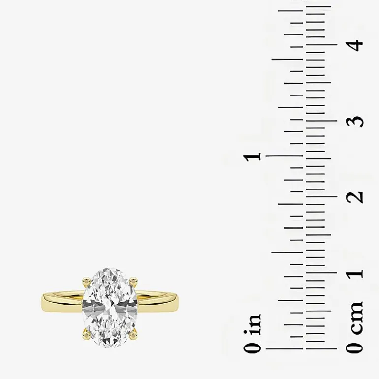 Grown Gorgeous (F, Vs2) Womens 2 1/4 CT. T.W. Lab Grown White Diamond 14K Gold or Platinum Oval Solitaire Engagement Ring