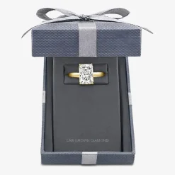 Grown Gorgeous F, Vs2 Womens 3 1/2 CT. T.W Lab Grown White Diamond 14K Gold or Platinum Radiant-cut Engagement Ring