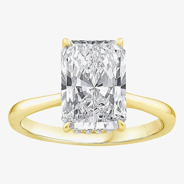 Grown Gorgeous F, Vs2 Womens 3 1/2 CT. T.W Lab Grown White Diamond 14K Gold or Platinum Radiant-cut Engagement Ring