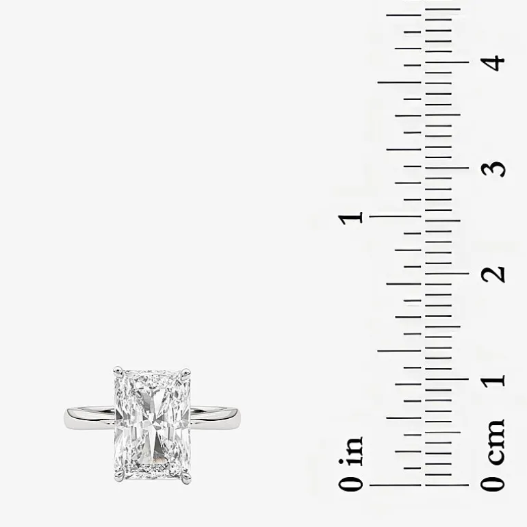 Grown Gorgeous F, Vs2 Womens 3 1/2 CT. T.W Lab Grown White Diamond 14K Gold or Platinum Radiant-cut Engagement Ring