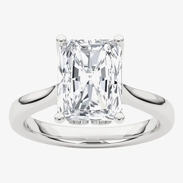 Grown Gorgeous (F, Vs2) Womens 2 1/4 CT. T.W. Lab Grown White Diamond 14K Gold or Platinum Radiant-cut Solitaire Engagement Ring