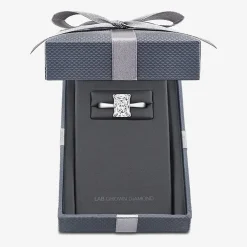 Grown Gorgeous (F, Vs2) Womens 2 1/4 CT. T.W. Lab Grown White Diamond 14K Gold or Platinum Radiant-cut Solitaire Engagement Ring
