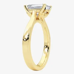 Grown Gorgeous (F, Vs2) Womens 2 1/4 CT. T.W. Lab Grown White Diamond 14K Gold or Platinum Emerald-cut Solitaire Engagement Ring
