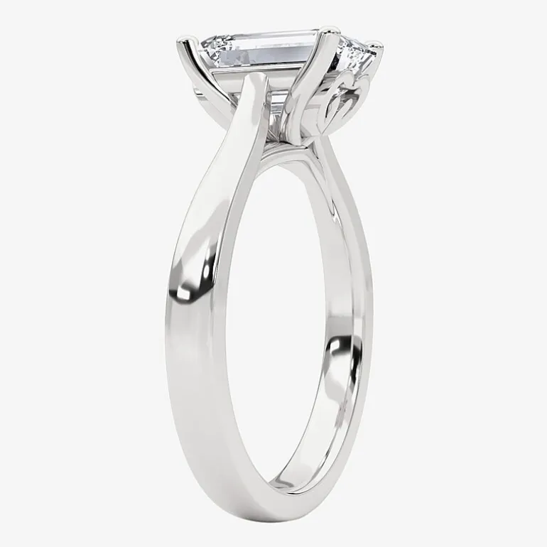 Grown Gorgeous (F, Vs2) Womens 2 1/4 CT. T.W. Lab Grown White Diamond 14K Gold or Platinum Emerald-cut Solitaire Engagement Ring