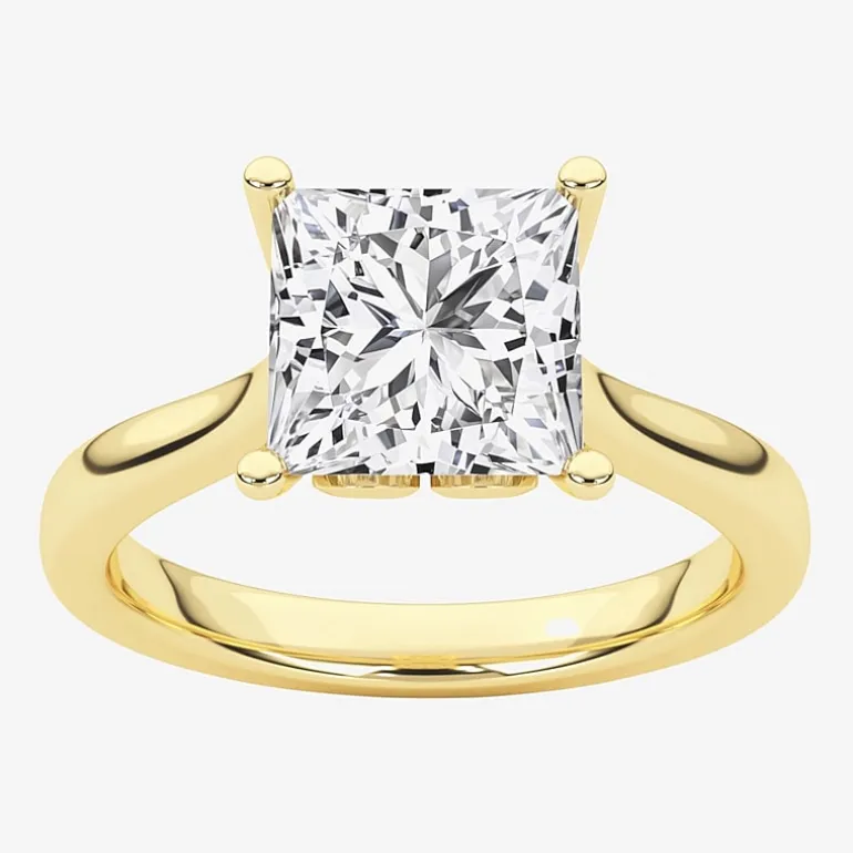 Grown Gorgeous (F, Vs2) Womens 2 1/4 CT. T.W. Lab Grown White Diamond 14K Gold or Platinum Princess-cut Solitaire Engagement Ring