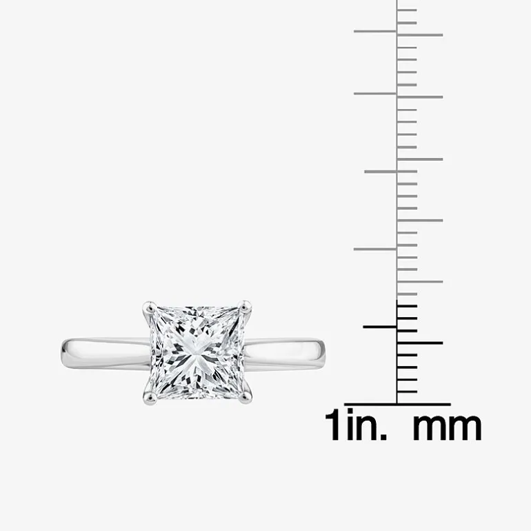 Grown Gorgeous (F, Vs2) Womens 2 1/4 CT. T.W. Lab Grown White Diamond 14K Gold or Platinum Princess-cut Solitaire Engagement Ring