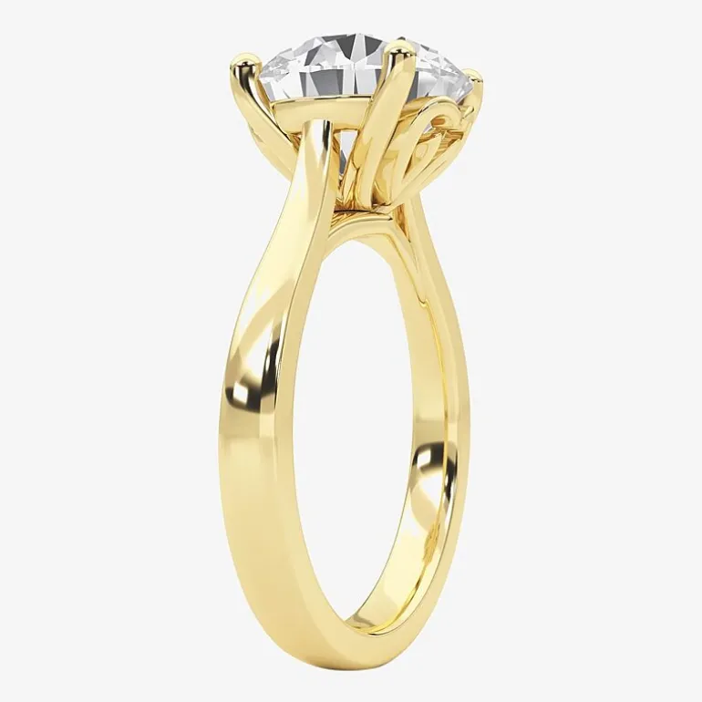 Grown Gorgeous (F / Vs2) Womens 3 3/4 CT. T.W. Lab Grown White Diamond 14K Gold Round Solitaire Engagement Ring