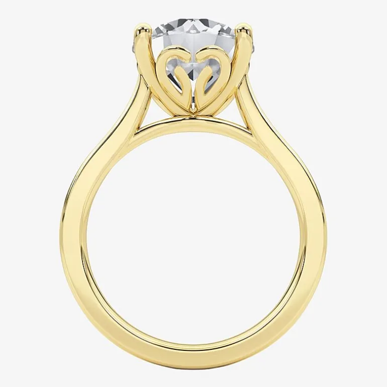 Grown Gorgeous (F / Vs2) Womens 3 3/4 CT. T.W. Lab Grown White Diamond 14K Gold Round Solitaire Engagement Ring