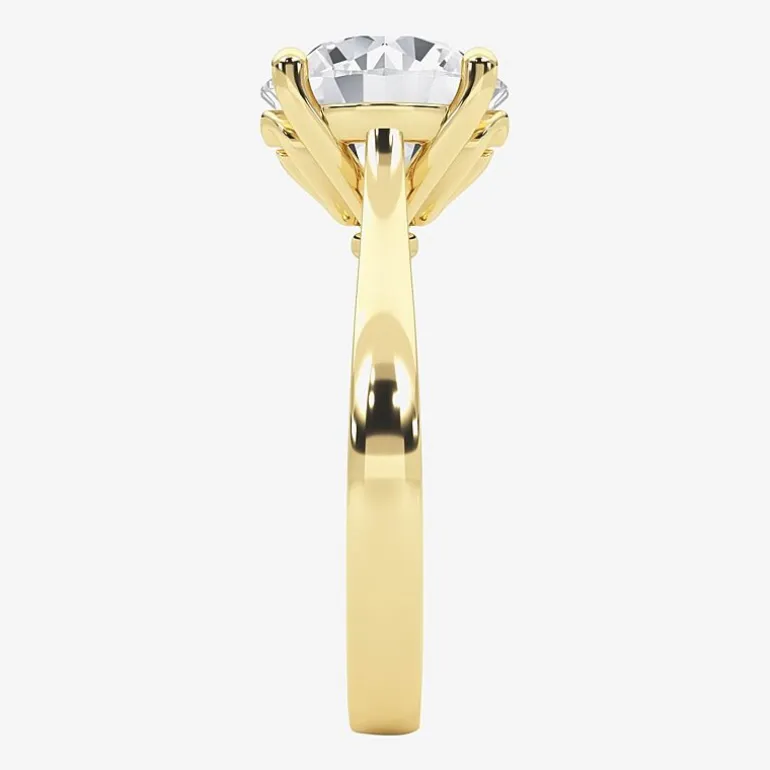 Grown Gorgeous (F / Vs2) Womens 3 3/4 CT. T.W. Lab Grown White Diamond 14K Gold Round Solitaire Engagement Ring