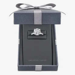 Grown Gorgeous (F / Vs2) Womens 3 3/4 CT. T.W. Lab Grown White Diamond 14K Gold Round Solitaire Engagement Ring