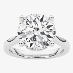 Grown Gorgeous (F / Vs2) Womens 3 3/4 CT. T.W. Lab Grown White Diamond 14K Gold Round Solitaire Engagement Ring