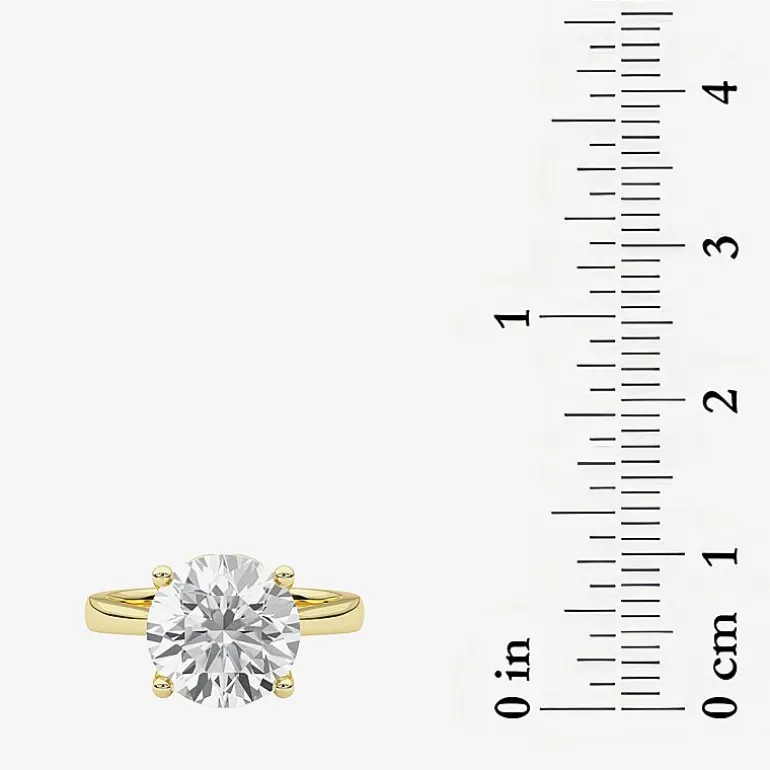 Grown Gorgeous (F / Vs2) Womens 3 3/4 CT. T.W. Lab Grown White Diamond 14K Gold Round Solitaire Engagement Ring