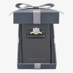 Grown Gorgeous (F / Vs2) Womens 3 3/4 CT. T.W. Lab Grown White Diamond 14K Gold Round Solitaire Engagement Ring